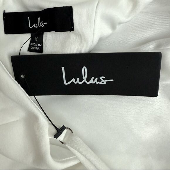 Lulus Sultry Admiration White Sleeveless Bodycon Mini Dress with Flounce Overlay - Picture 5 of 7